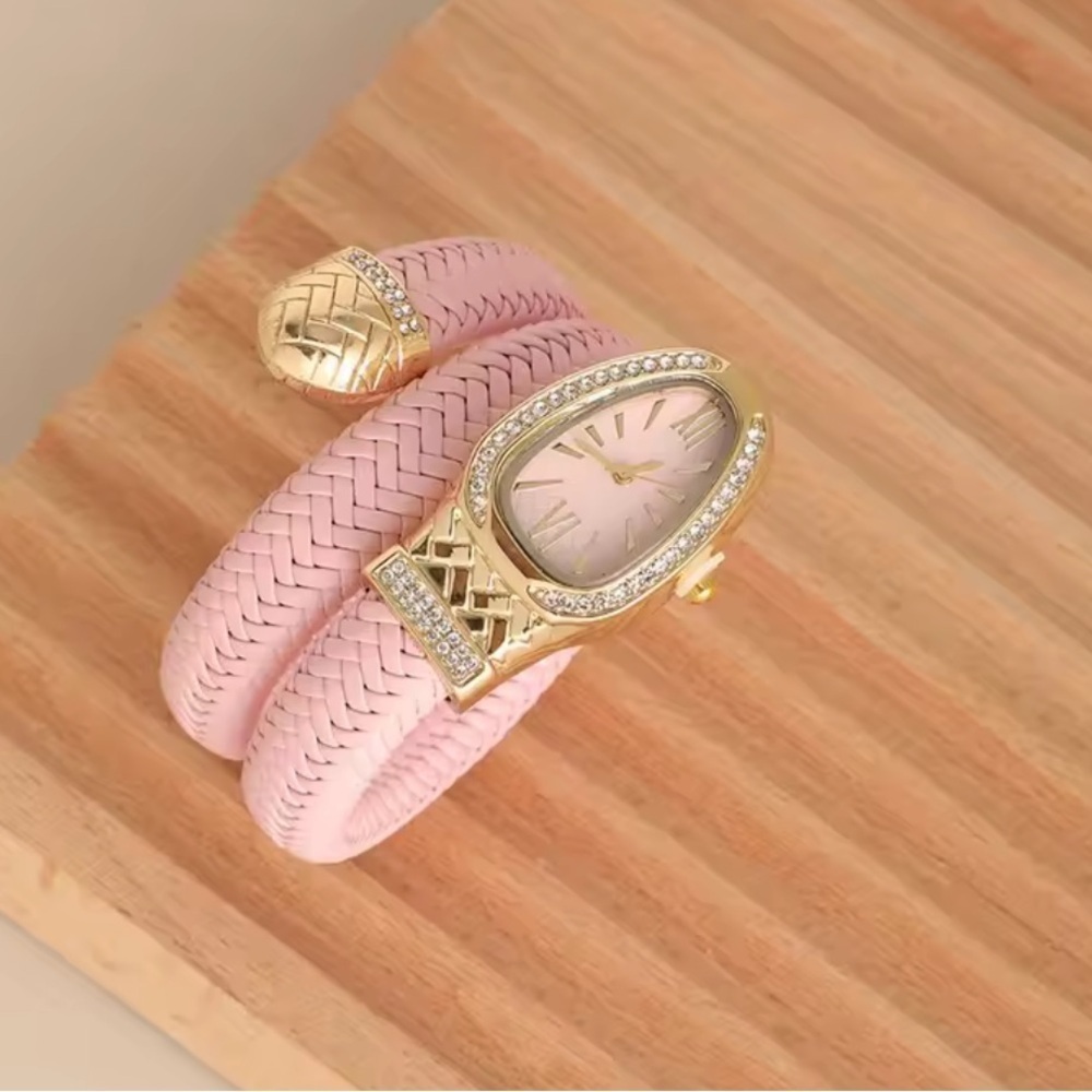 Serpenti Pink Gold Braided Snake Wrap Women's Watch
